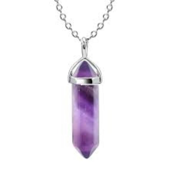 roses_garden Jewelry - A5 For $25 Amethyst Chakra Energy Healing Stone Pendant NWT